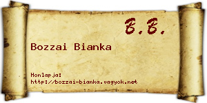 Bozzai Bianka névjegykártya